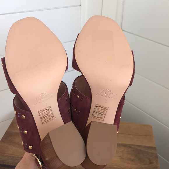 New J. Crew Made in Italy Leather Block heel Sandals. - Picture 14 of 17